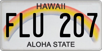 HI license plate FLU207