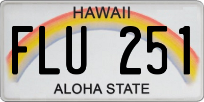 HI license plate FLU251