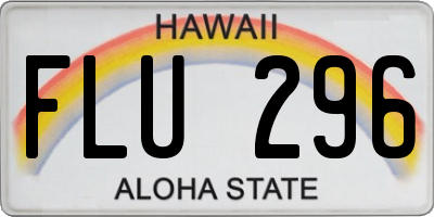 HI license plate FLU296