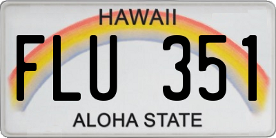 HI license plate FLU351