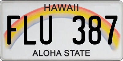 HI license plate FLU387