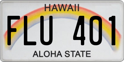 HI license plate FLU401