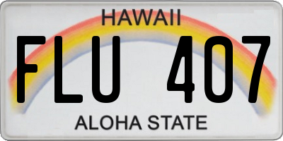 HI license plate FLU407