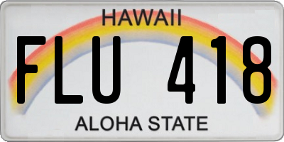 HI license plate FLU418