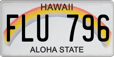 HI license plate FLU796
