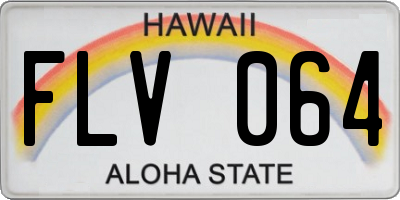 HI license plate FLV064