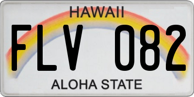 HI license plate FLV082
