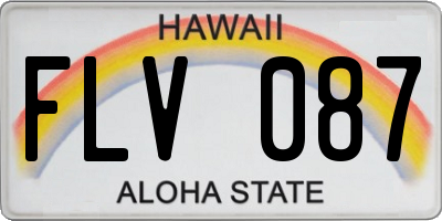 HI license plate FLV087
