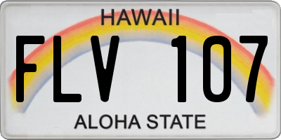 HI license plate FLV107