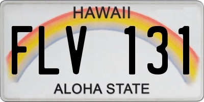 HI license plate FLV131