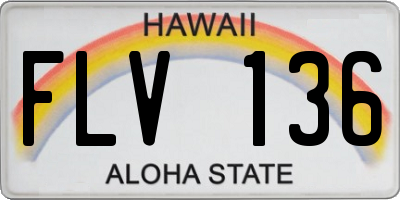 HI license plate FLV136