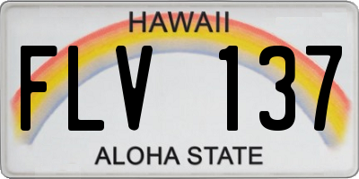 HI license plate FLV137