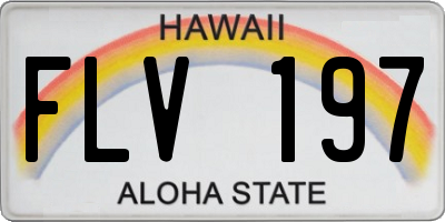 HI license plate FLV197