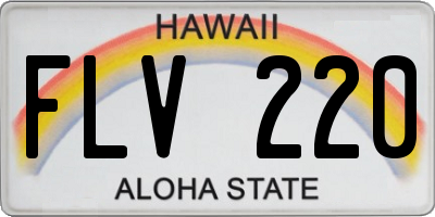 HI license plate FLV220