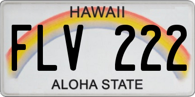 HI license plate FLV222