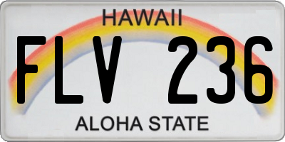 HI license plate FLV236