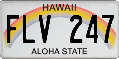 HI license plate FLV247