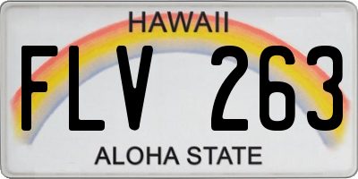 HI license plate FLV263