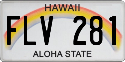 HI license plate FLV281