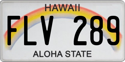 HI license plate FLV289