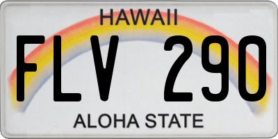 HI license plate FLV290