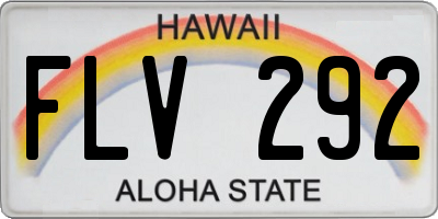 HI license plate FLV292