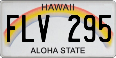 HI license plate FLV295