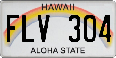HI license plate FLV304