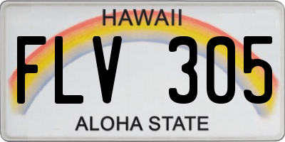 HI license plate FLV305