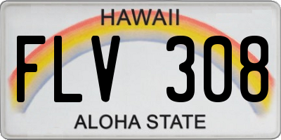 HI license plate FLV308