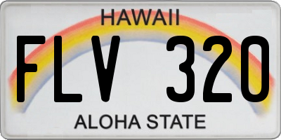 HI license plate FLV320