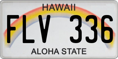HI license plate FLV336