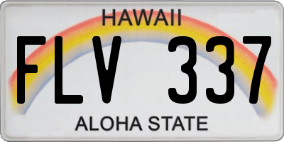 HI license plate FLV337