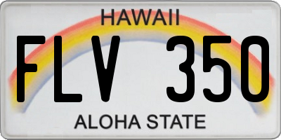 HI license plate FLV350