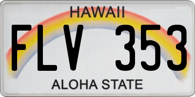 HI license plate FLV353