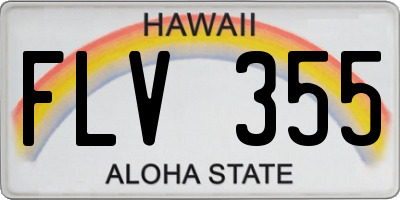HI license plate FLV355