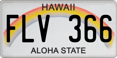HI license plate FLV366
