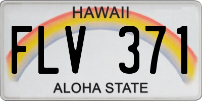 HI license plate FLV371
