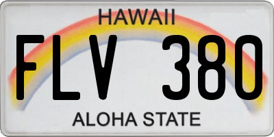 HI license plate FLV380