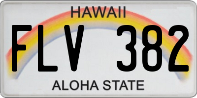 HI license plate FLV382