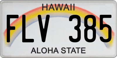 HI license plate FLV385