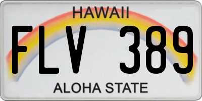 HI license plate FLV389