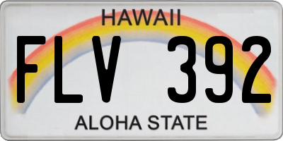 HI license plate FLV392