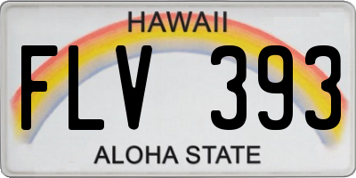 HI license plate FLV393