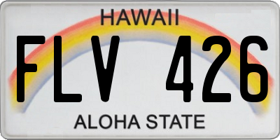 HI license plate FLV426