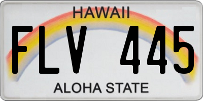 HI license plate FLV445