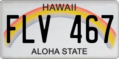HI license plate FLV467