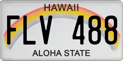 HI license plate FLV488