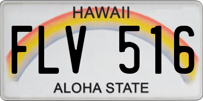 HI license plate FLV516