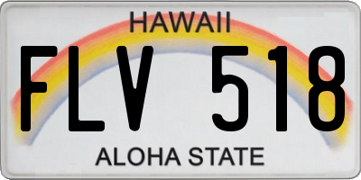 HI license plate FLV518